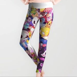 Society 6 Undertake heart leggings white with printed characters size Medium